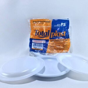 PR-15 PRATO SOBREMESA BRANCO 15CM C/10 TOTALPLAST