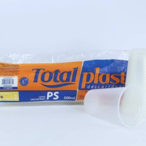 COPO 500ML PS TRANSPARENTE ESTRIADO C/50 TOTALPLAST
