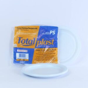 PR-21 PRATO REFEICAO BRANCO 21CM C/10 TOTALPLAST