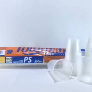 COPO 200ML PS TRANSPARENTE ESTRIADO C/100 TOTALPLAST