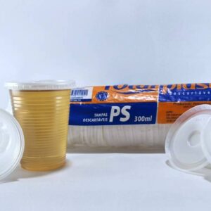 TP-300TR TAMPA PS PARA COPO 300ML C/100 TOTALPLAST