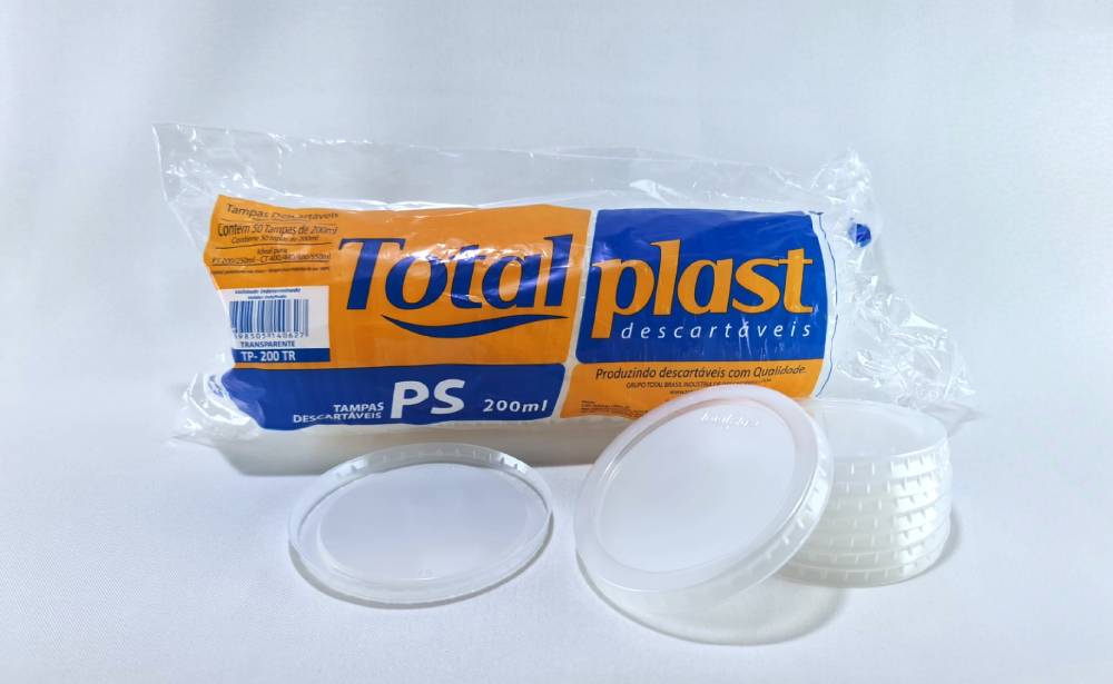 TP-200TR TAMPA PS PARA COPO DE 400/500 E POTE 200 C/50 TOTALPLAST