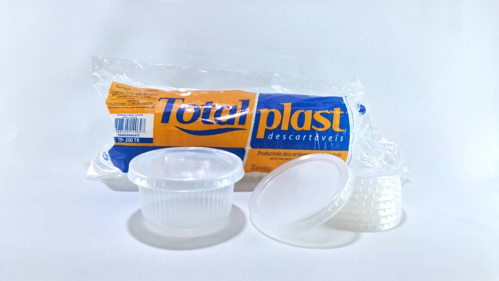 TP-200TR TAMPA PS PARA COPO DE 400/500 E POTE 200 C/50 TOTALPLAST - Imagem 2