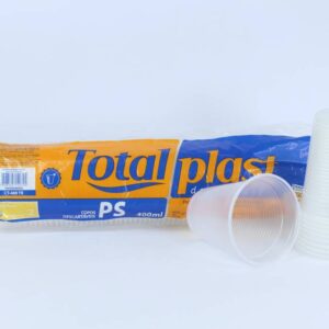 COPO 400ML PS TRANSPARENTE ESTRIADO C/50 TOTALPLAST (cópia)