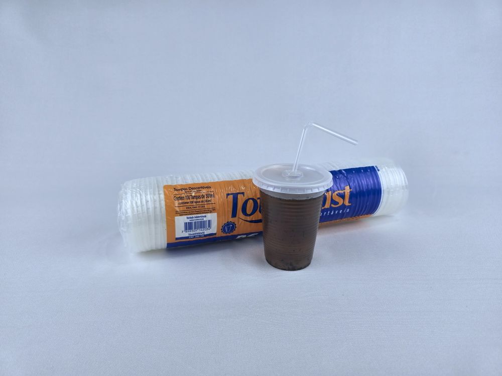 TP-300TR TAMPA COM FURO PS PARA COPO 300ML C/100 TOTALPLAST - Imagem 3