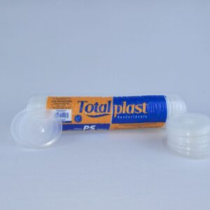 TP-300TR TAMPA COM FURO PS PARA COPO 300ML C/100 TOTALPLAST