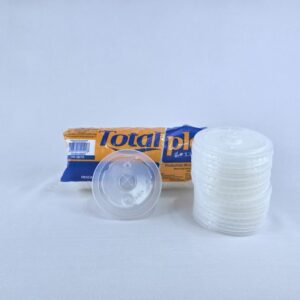 TP-200TR TAMPA COM FURO PS PARA COPO DE 400/500 E POTE 200 C/50 TOTALPLAST