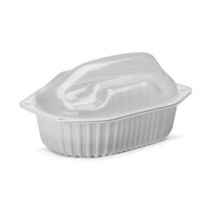 G100- EMBALAGEM PARAFRANGO ASSADO PP BRANCO COM TAMPA C/100 GALVANOTEK