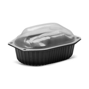 G100- EMBALAGEM PARAFRANGO ASSADO PP PRETO COM TAMPA C/100 GALVANOTEK