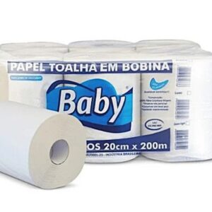 PAPEL TOALHA BOBINA 100% CELULOSE 20X200MT BABY C/6