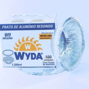 MARMITA DE ALUMINIO REDONDA FECHAMENTO MAQUINA W9 1200ML C/100 WYDA