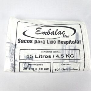 SACO DE LIXO INFECTANTE BRANCO 15L C/100 EMBALAC