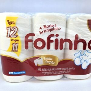 PAPEL HIGIGIENICO FOLHA DUPLA PACK COM 12 FOFINHO