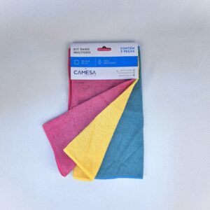 KIT PANO MICRO-FIBRA 30X30 COM 3 UNIDADES