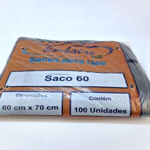SACO LIXO 60LTS PRETO (60X70) C/100 EMBALAC