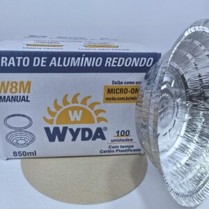 MARMITA DE ALUMINIO REDONDA FECHAMENTO MANUAL W8M 850ML C/100 WYDA