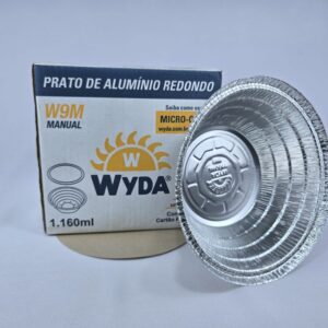 MARMITA DE ALUMINIO REDONDA FECHAMENTO MANUAL W9M 1160ML C/100 WYDA