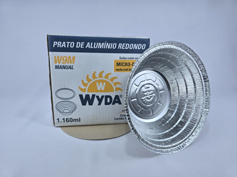 MARMITA DE ALUMINIO REDONDA FECHAMENTO MANUAL W9M 1160ML C/100 WYDA