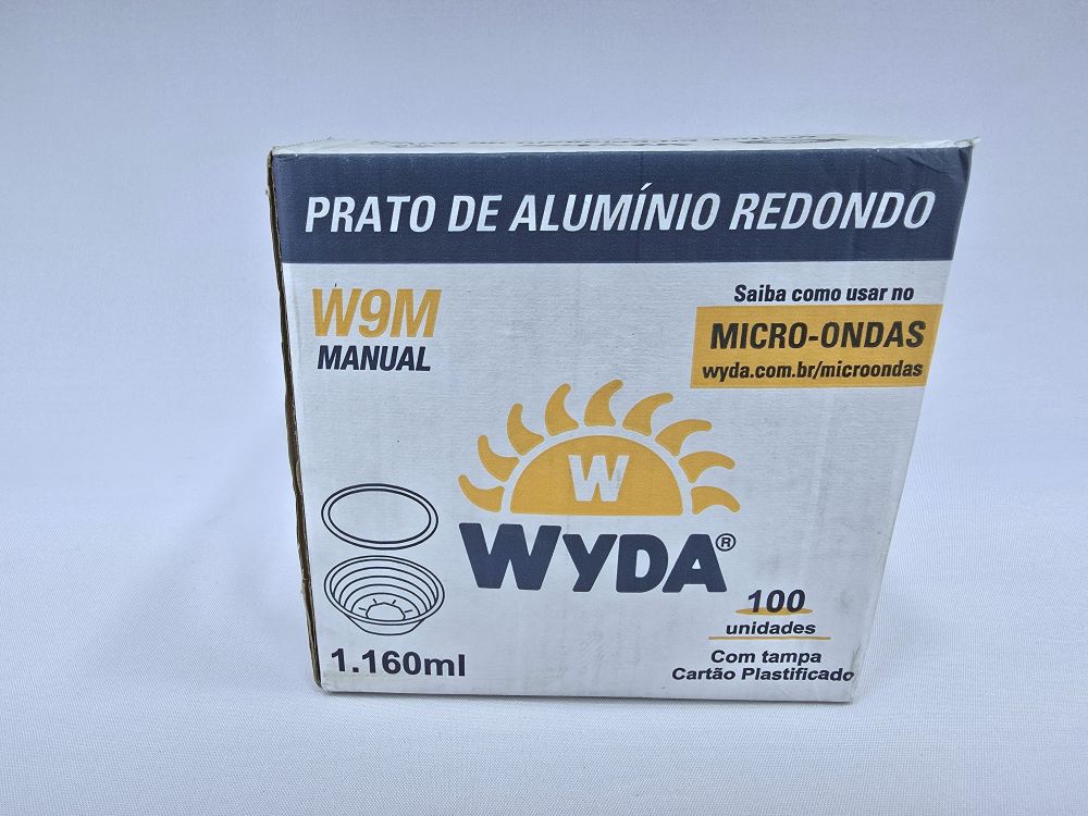 MARMITA DE ALUMINIO REDONDA FECHAMENTO MANUAL W9M 1160ML C/100 WYDA - Imagem 2
