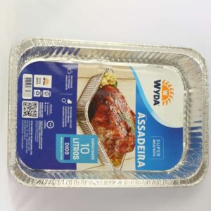 ASSADEIRA DE ALUMINIO 10 LITROS RETANGULAR 51X35X7CM UNIDADE WYDA