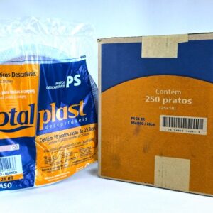 PR-26 PRATO REFEICAO BRANCO 26CM C/10 TOTALPLAST