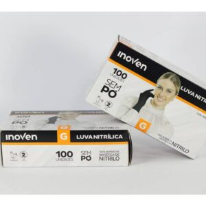 LUVA NITRILICA PRETA S/PO G - C/100
